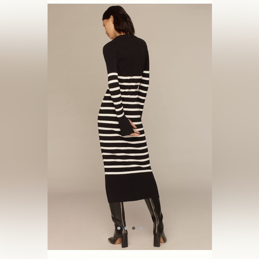 NWT English factory Black and White Striped Dress - Picture 3 of 6